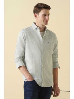 Allen Solly - Men Green Classic Fit Print Full Sleeves Casual Shirt