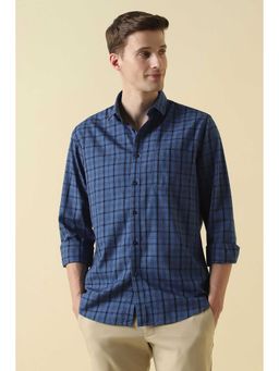 Allen Solly - Men Blue Classic Fit Check Full Sleeves Casual Shirt