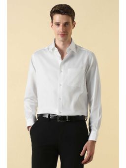 Allen Solly - Men White Solid Full Sleeves Formal Shirt
