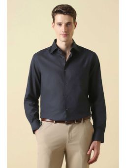 Allen Solly - Men Navy Textured Full Sleeves Formal Shirt