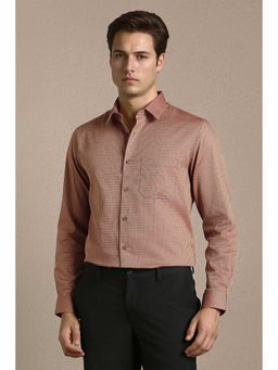 Louis Philippe - Men Brown Textured Full Sleeves Formal Shirt