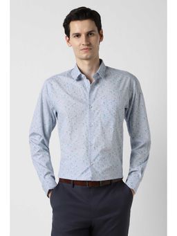 Peter England - Men Light Blue Nuvo Fit Full Sleeves Formal Shirt