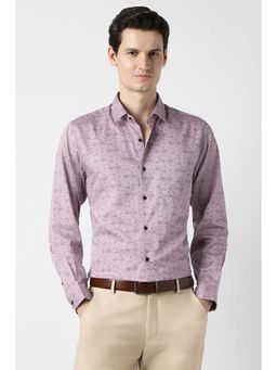 Peter England - Men Lilac Slim Fit Full Sleeves Formal Shirt