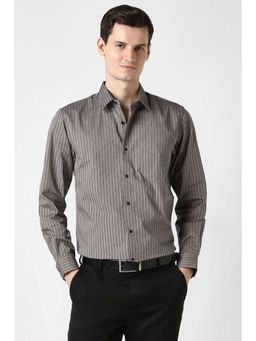 Peter England - Men Beige Slim Fit Full Sleeves Formal Shirt