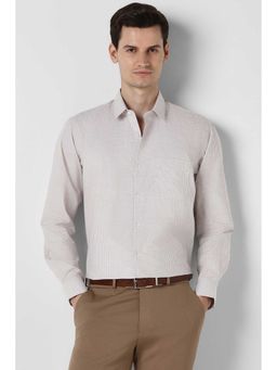 Peter England - Men Grey Nuvo Fit Full Sleeves Formal Shirt