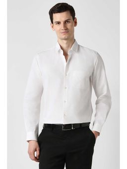 Peter England - Men White Slim Fit Full Sleeves Formal Shirt