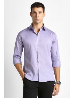 Van Heusen - Men Lilac Print Full Sleeves Party Shirt