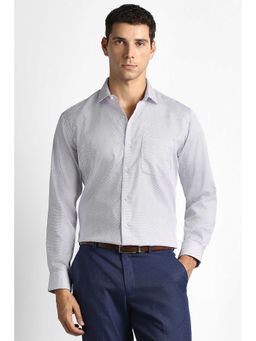 Van Heusen - Men Lilac Textured Full Sleeves Formal Shirt