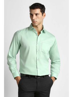 Van Heusen - Men Green Solid Full Sleeves Wedding Shirt