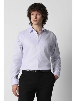Van Heusen - Men Lilac Textured Full Sleeves Formal Shirt