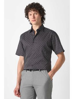 Van Heusen - Men Black Print Half Sleeves Wedding Shirt