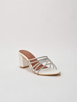 SCENTRA - AZRA White Embellished Heels