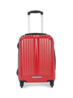 Tommy Hilfiger - Crystal Hard Luggage Trolley Bag Textured Mid Red