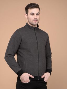 CRIMSOUNE CLUB - Men's Brown Printed Mock Neck Reversible Jacket