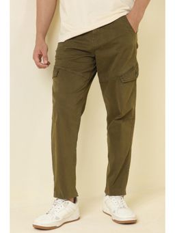 Allen Solly - Men Olive Solid Casual Trousers