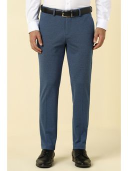 Allen Solly - Men Blue Textured Formal Trousers