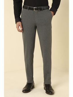 Allen Solly - Men Grey Textured Formal Trousers