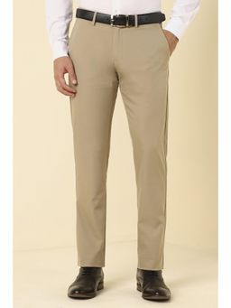Allen Solly - Men Beige Solid Formal Trousers