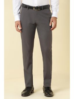 Allen Solly - Men Grey Solid Formal Trousers