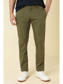 Allen Solly - Men Olive Solid Casual Trousers