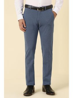 Allen Solly - Men Blue Textured Formal Trousers