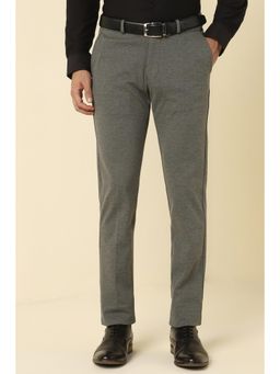Allen Solly - Men Grey Textured Formal Trousers