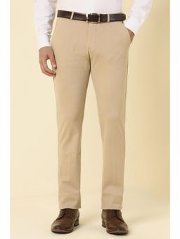 Allen Solly - Men Beige Textured Formal Trousers