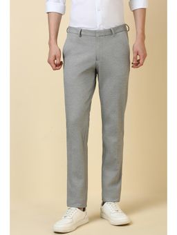 Allen Solly - Men Grey Textured Casual Trousers