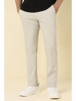 Allen Solly - Men White Solid Casual Trousers