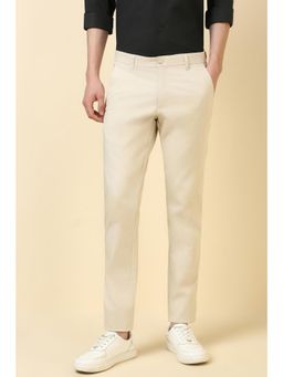 Allen Solly - Men Beige Solid Casual Trousers