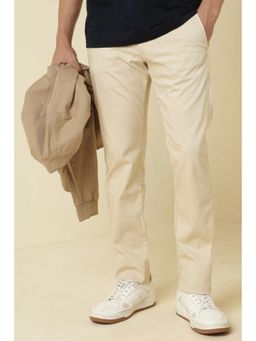 Allen Solly - Men Beige Solid Casual Trousers