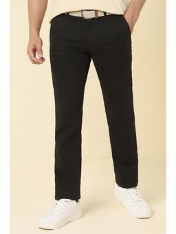 Allen Solly - Men Black Solid Casual Trousers