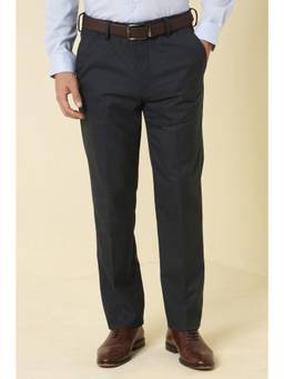Allen Solly - Men Grey Check Formal Trousers