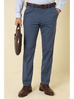 Allen Solly - Men Blue Stripe Formal Trousers