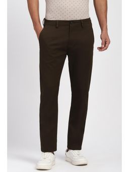 Peter England - Men Brown Solid Casual Trousers