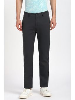 Peter England - Men Grey Solid Casual Trousers