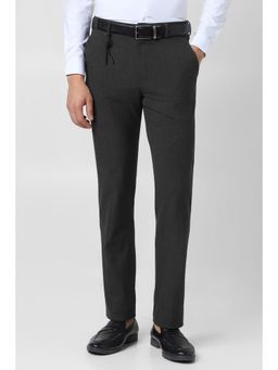 Van Heusen - Men Grey Textured Trousers