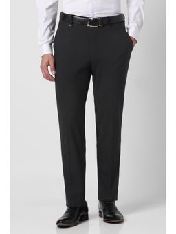 Van Heusen - Men Black Textured Trousers