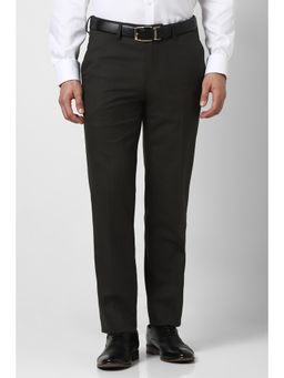Van Heusen - Men Black Textured Trousers
