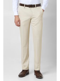 Van Heusen - Men Beige Textured Trousers