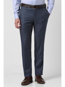 Van Heusen - Men Blue Textured Trousers