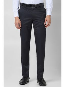 Van Heusen - Men Navy Textured Trousers