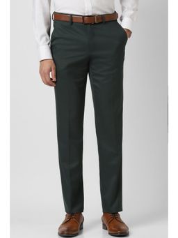 Van Heusen - Men Green Textured Trousers