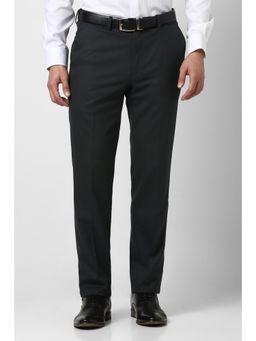 Van Heusen - Men Black Textured Trousers