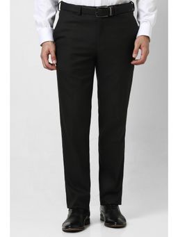Van Heusen - Men Black Textured Trousers