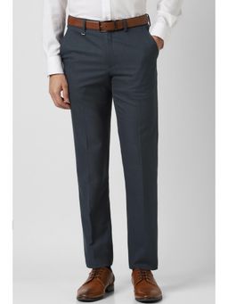 Van Heusen - Men Navy Textured Trousers
