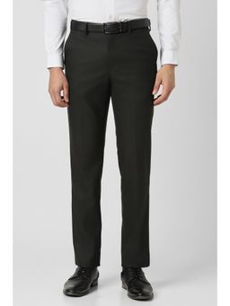 Van Heusen - Men Black Textured Trousers