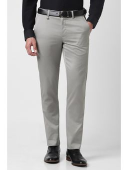 Van Heusen - Men Grey Solid Trousers