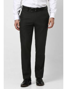 Van Heusen - Men Black Textured Trousers