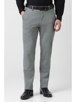 Van Heusen - Men Grey Textured Trousers